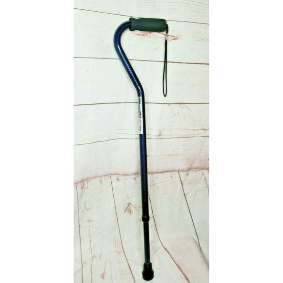 Foam Grip 250lb Capacity One Hand Blue Aqua Lumex Adjustable Cane - Picture 1 of 12
